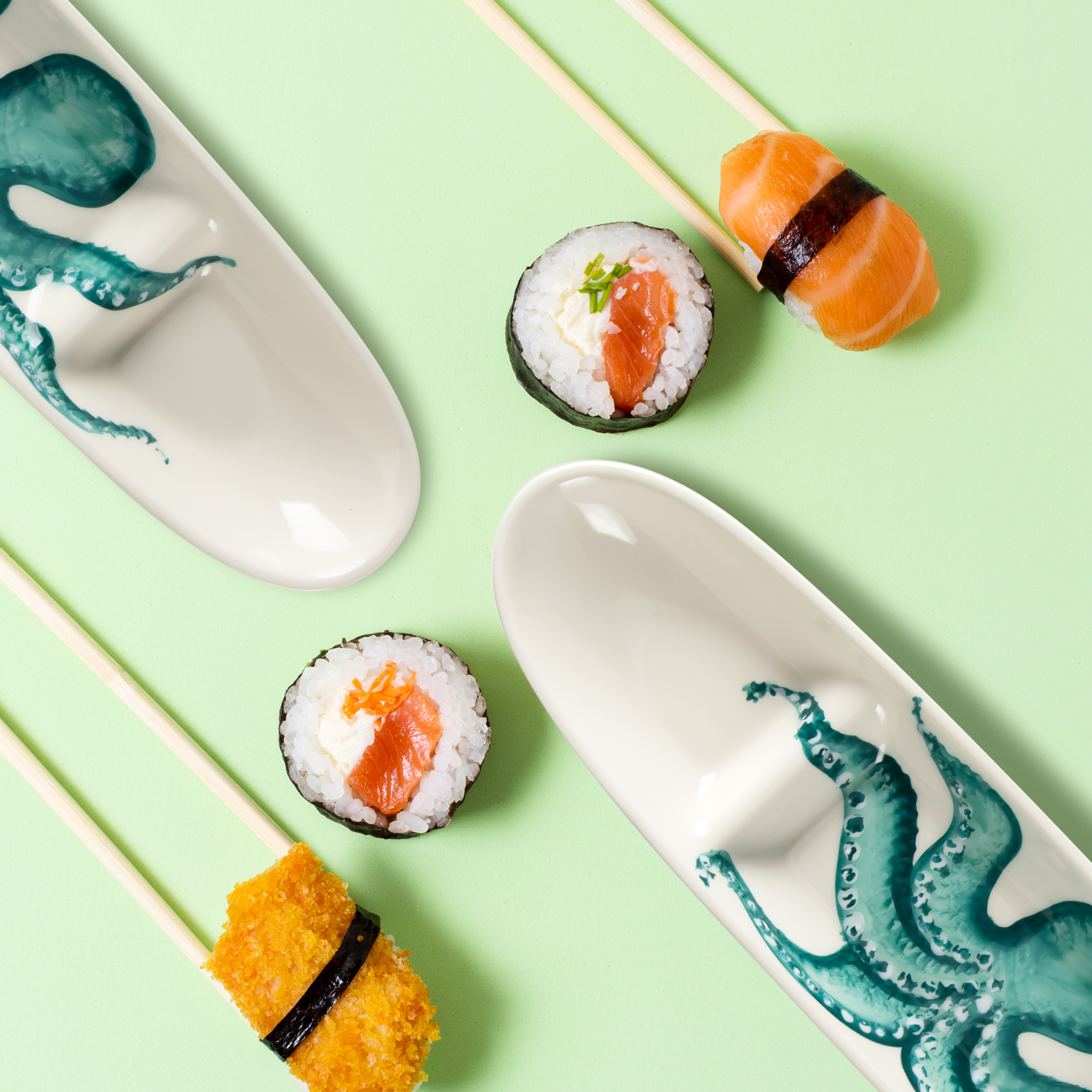 Antipastiera in ceramica decorata polpo