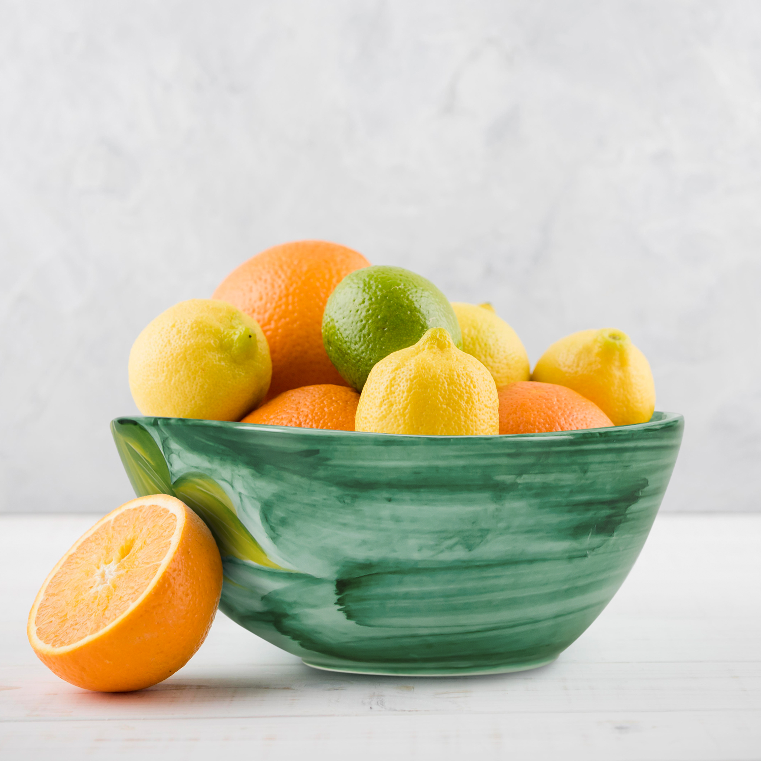 Ciotola in ceramica decorata limoni da 28