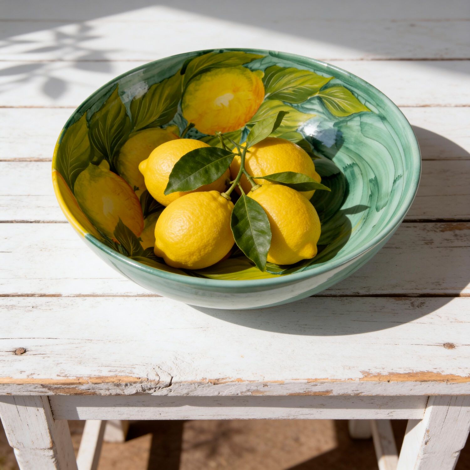 Ciotola in ceramica decorata limoni da 34