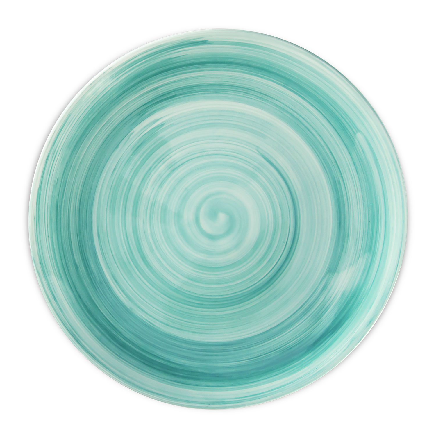 Piatto piano in ceramica decorata tiffany