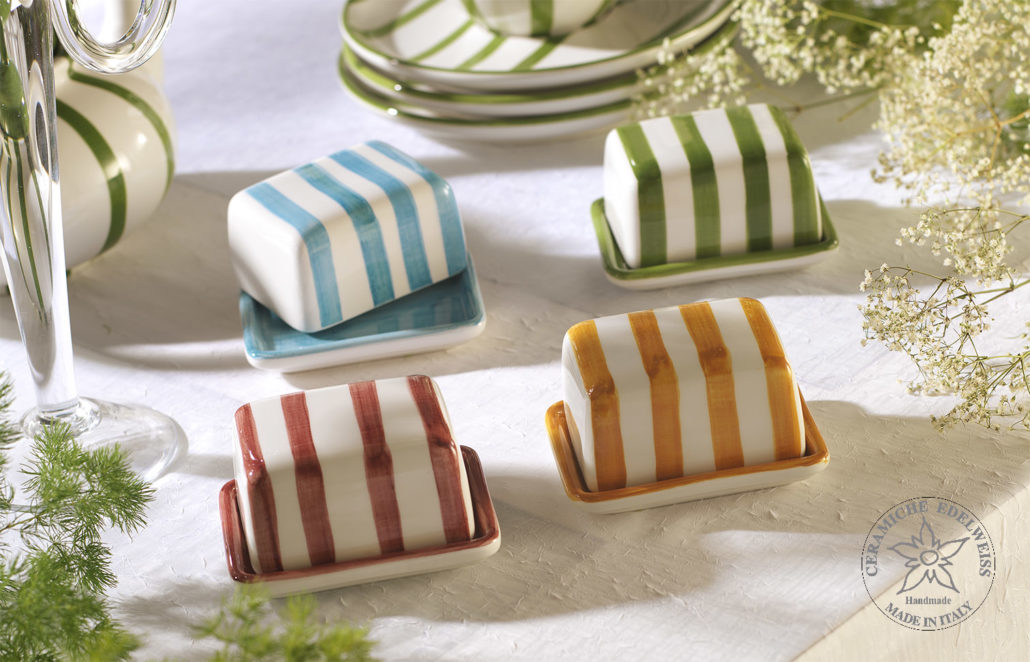 Handbemalte Keramik Butterdose