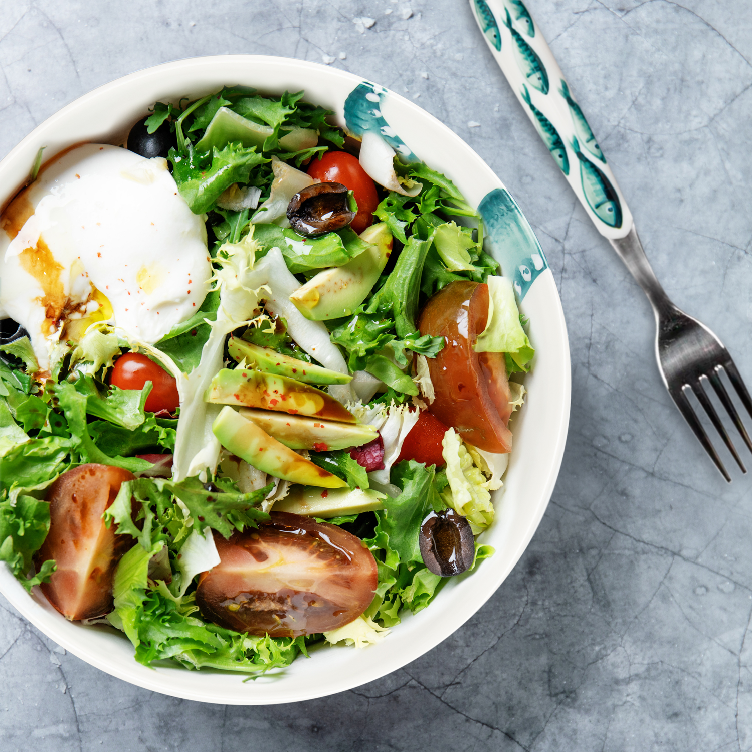 Ciotola in ceramica decorata polpo da 19