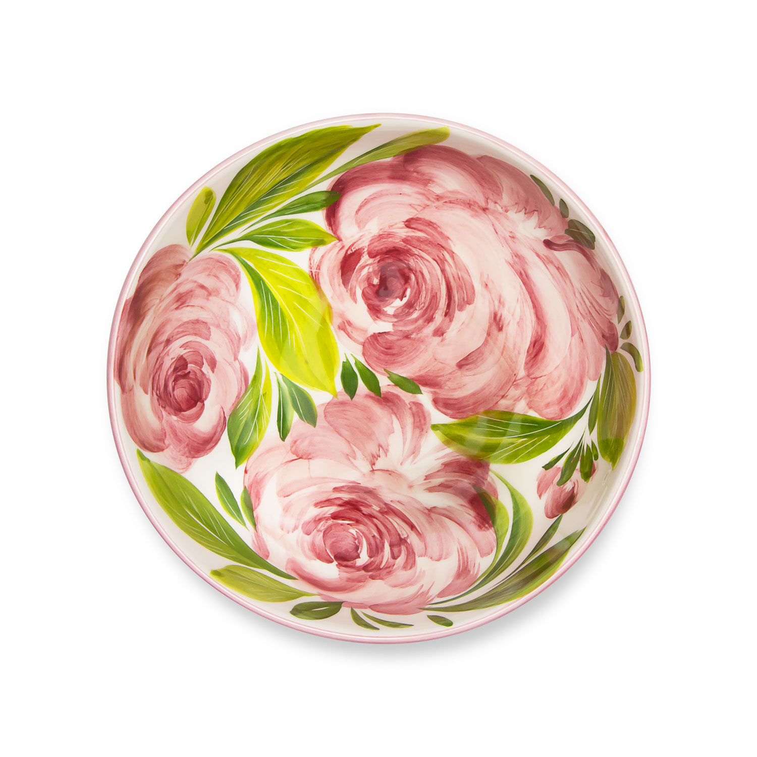 Ciotola in ceramica decorata rose da 19