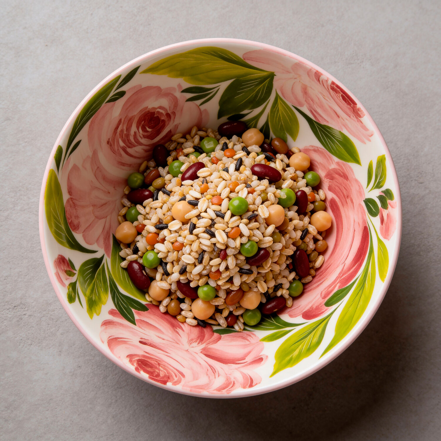 Ciotola in ceramica decorata rose da 23