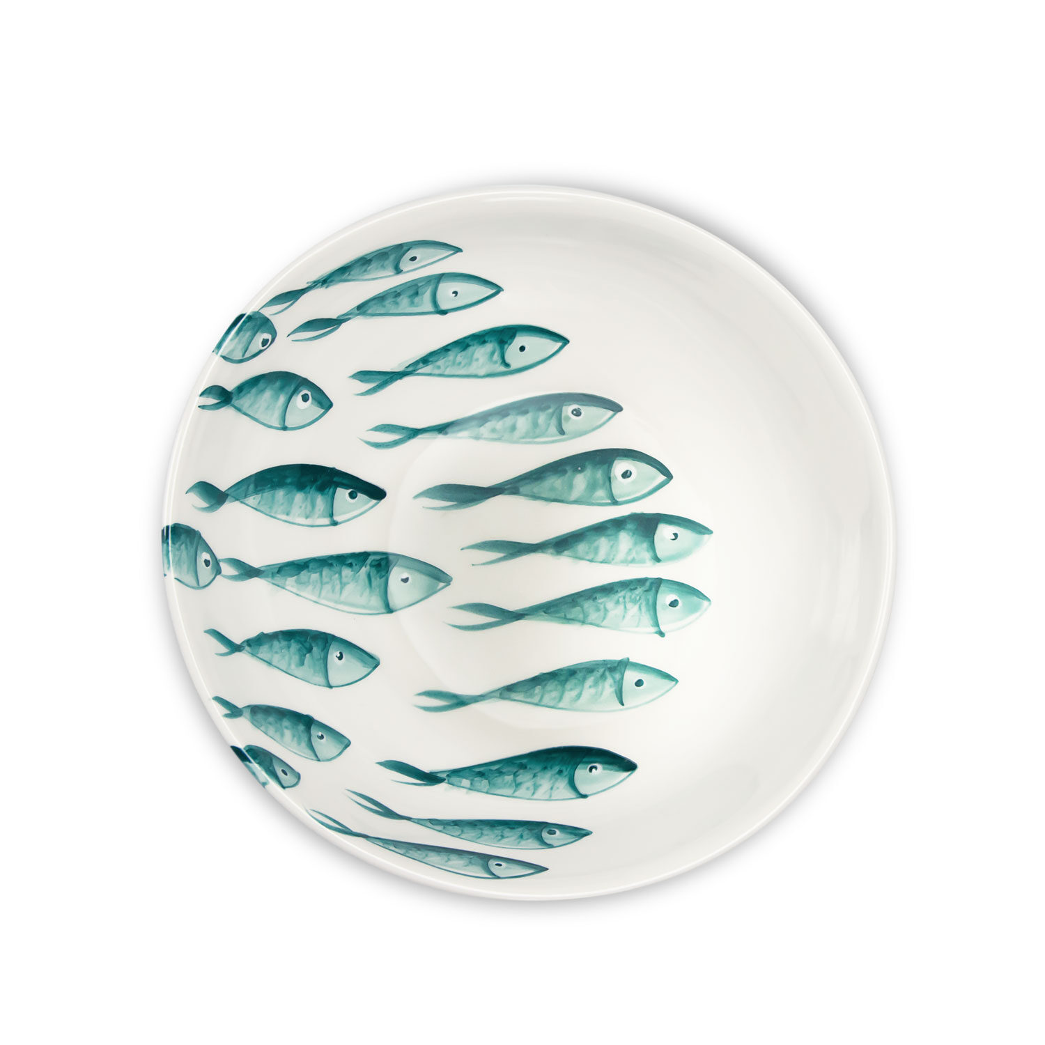 Ciotola in ceramica decorata pesci da 19