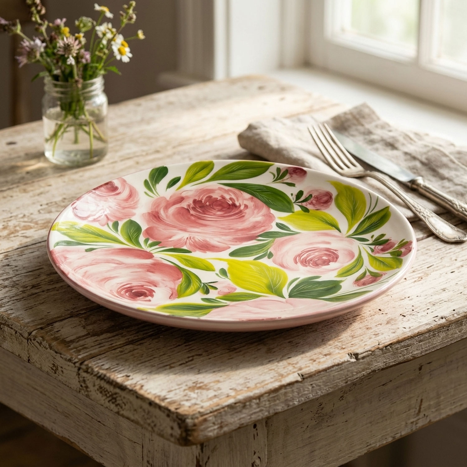 Plate with roses