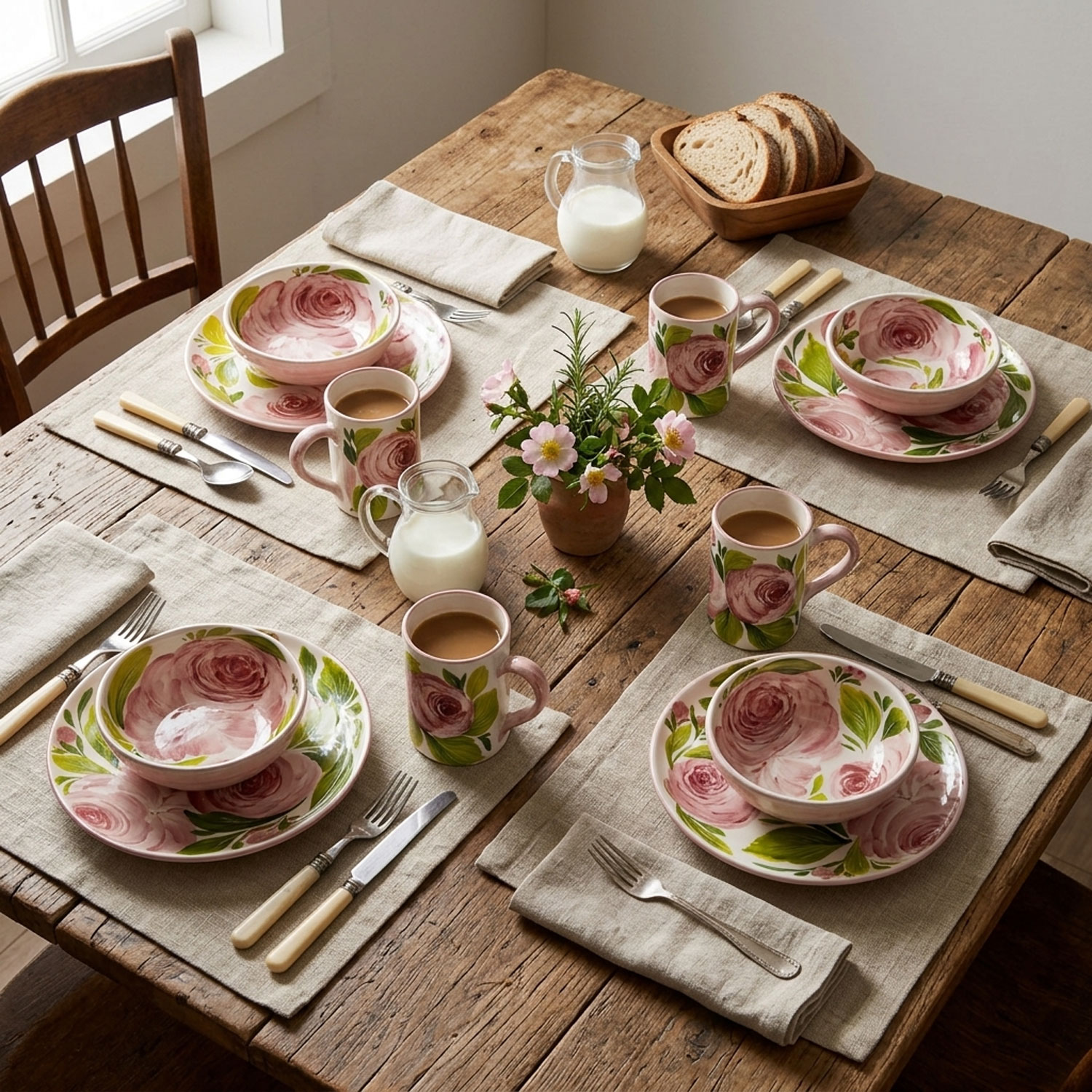 Tazza in ceramica decorata rose