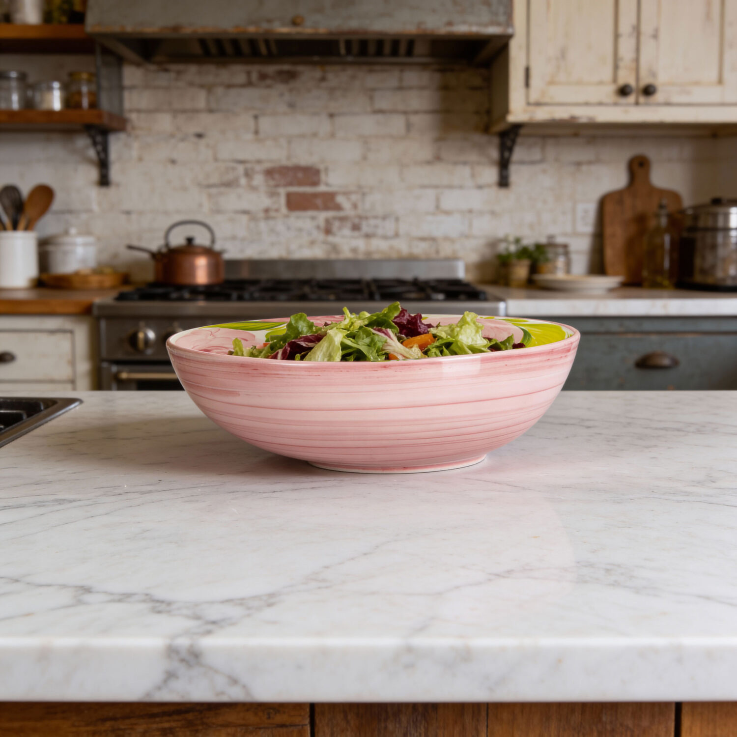 Ciotola in ceramica decorata rose da 34