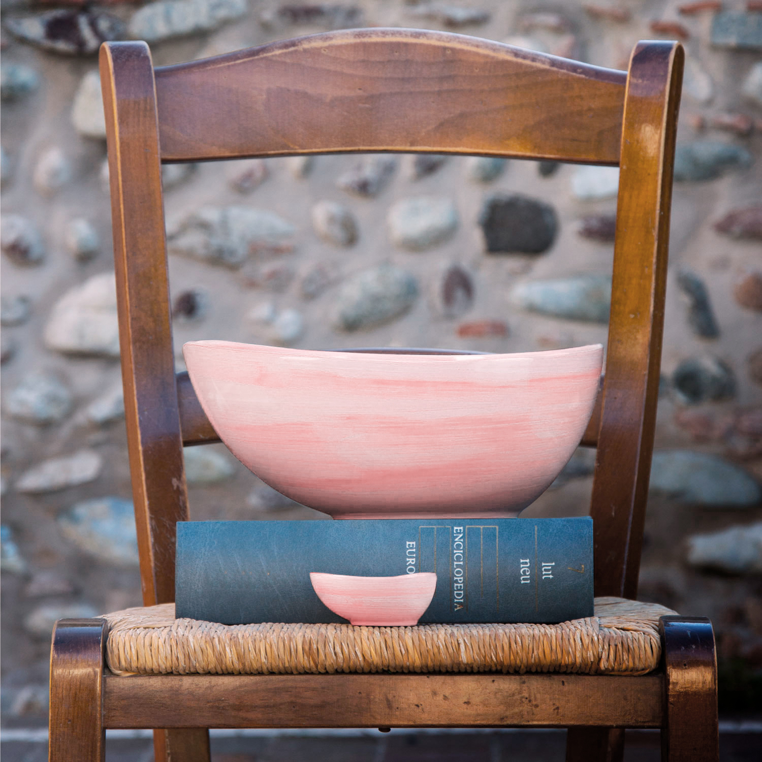 Ciotola in ceramica decorata rosa da 28