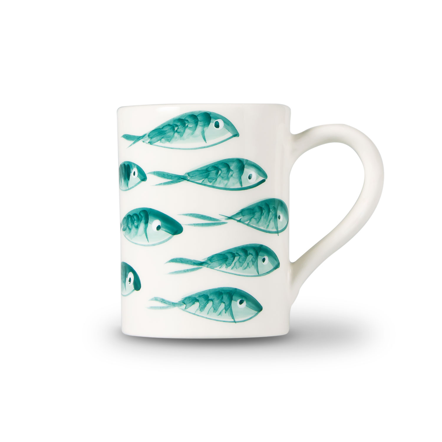 Tazza in ceramica decorata pesci