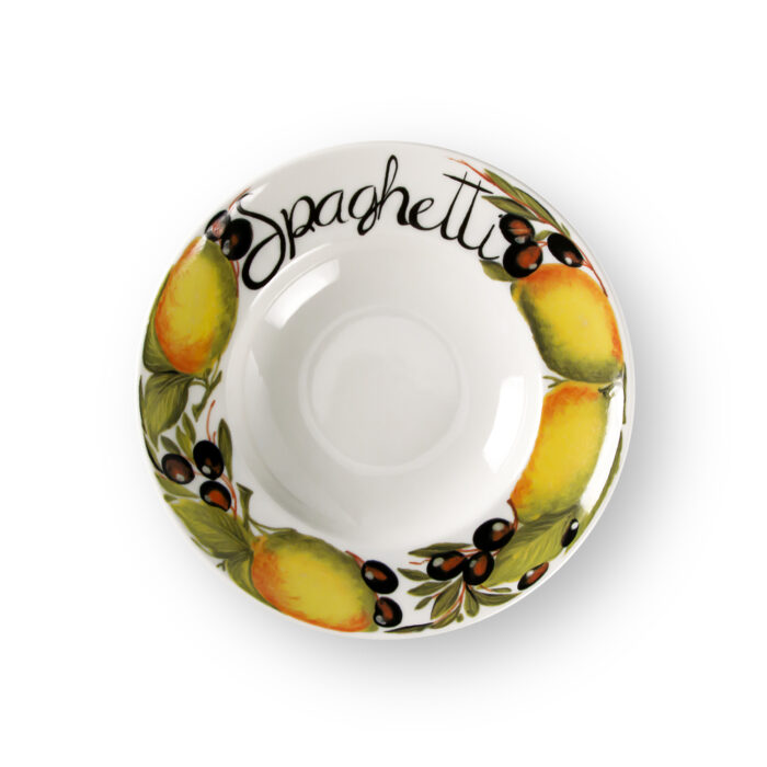 Lemon and olive pasta plate set