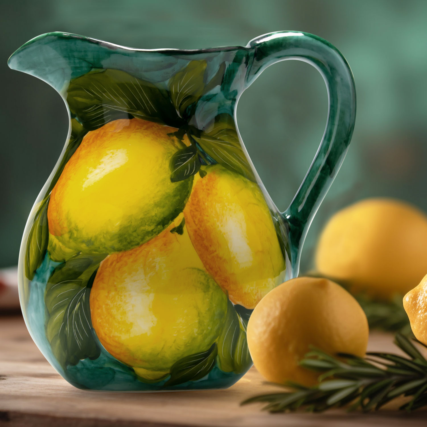 Pitcher with lemons