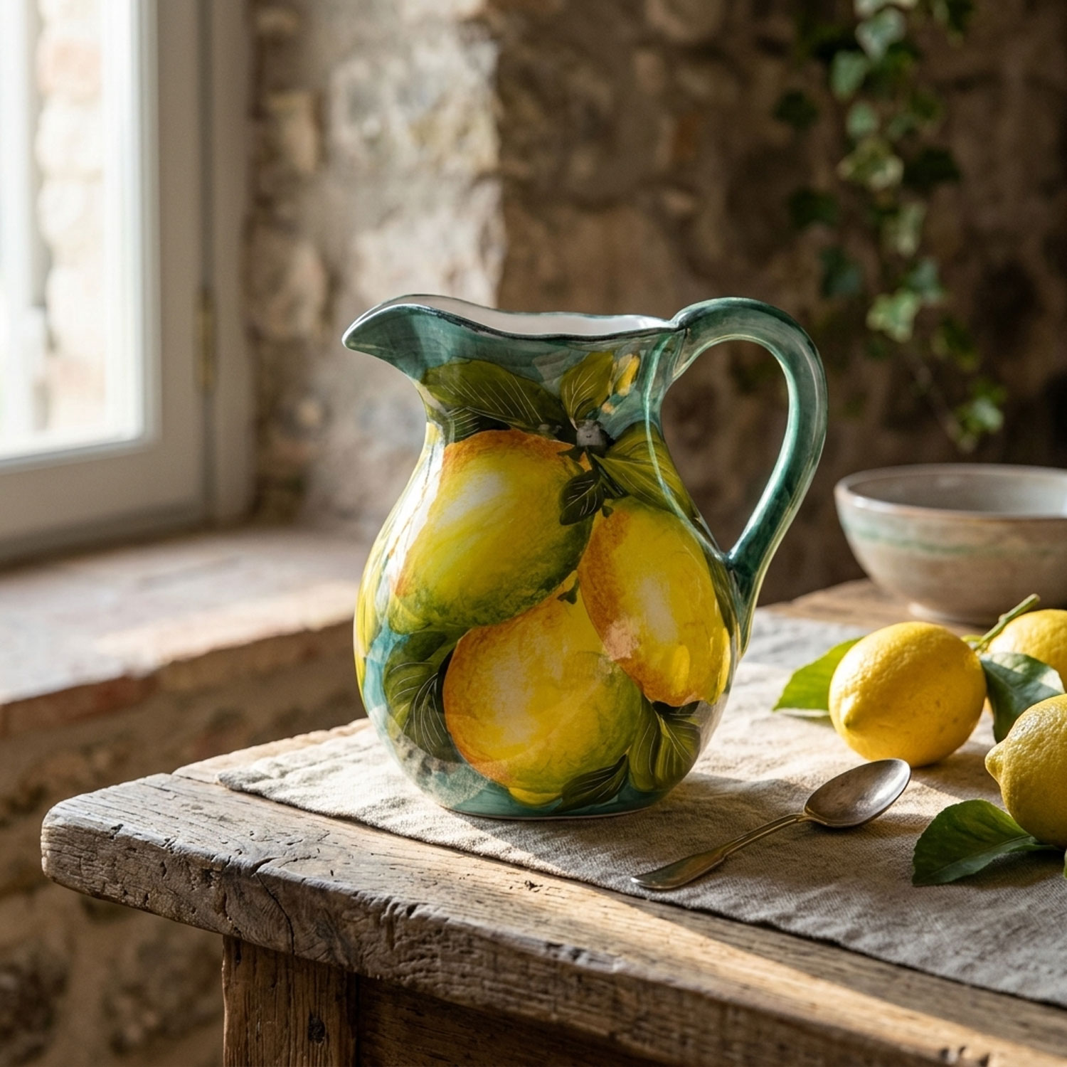 Pitcher with lemons