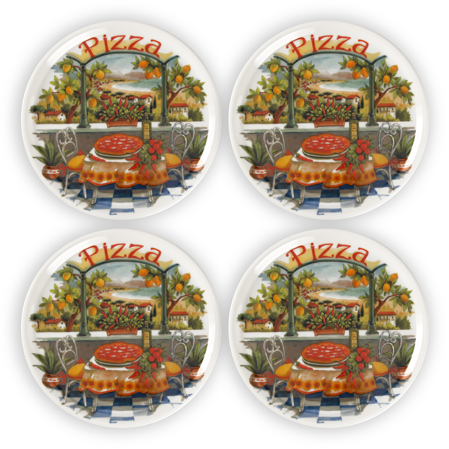 Zitronenlandschaft pizza teller set