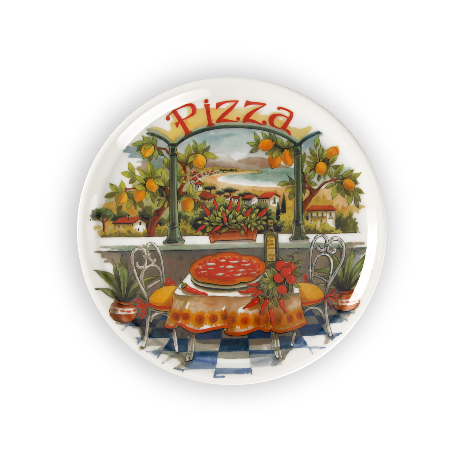 Zitronenlandschaft pizza teller set