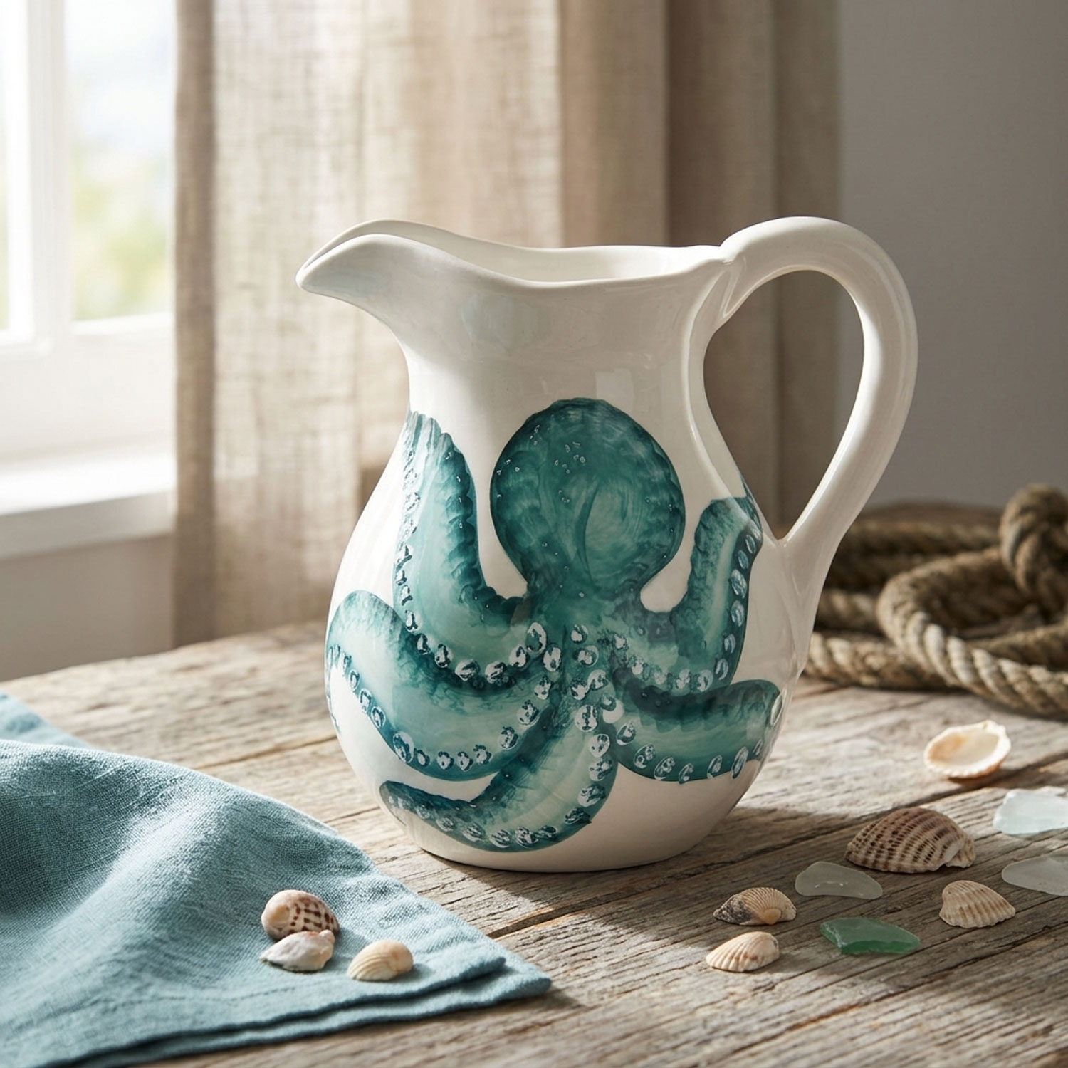 Pitcher with octopus
