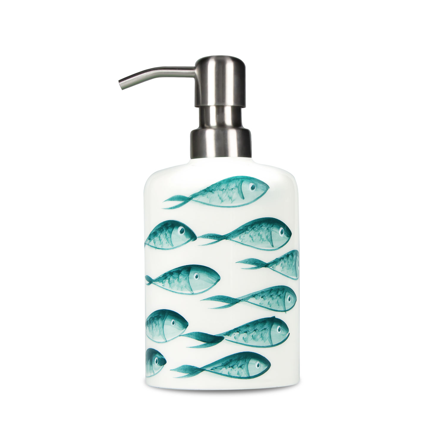 Dispenser in ceramica decorata pesci