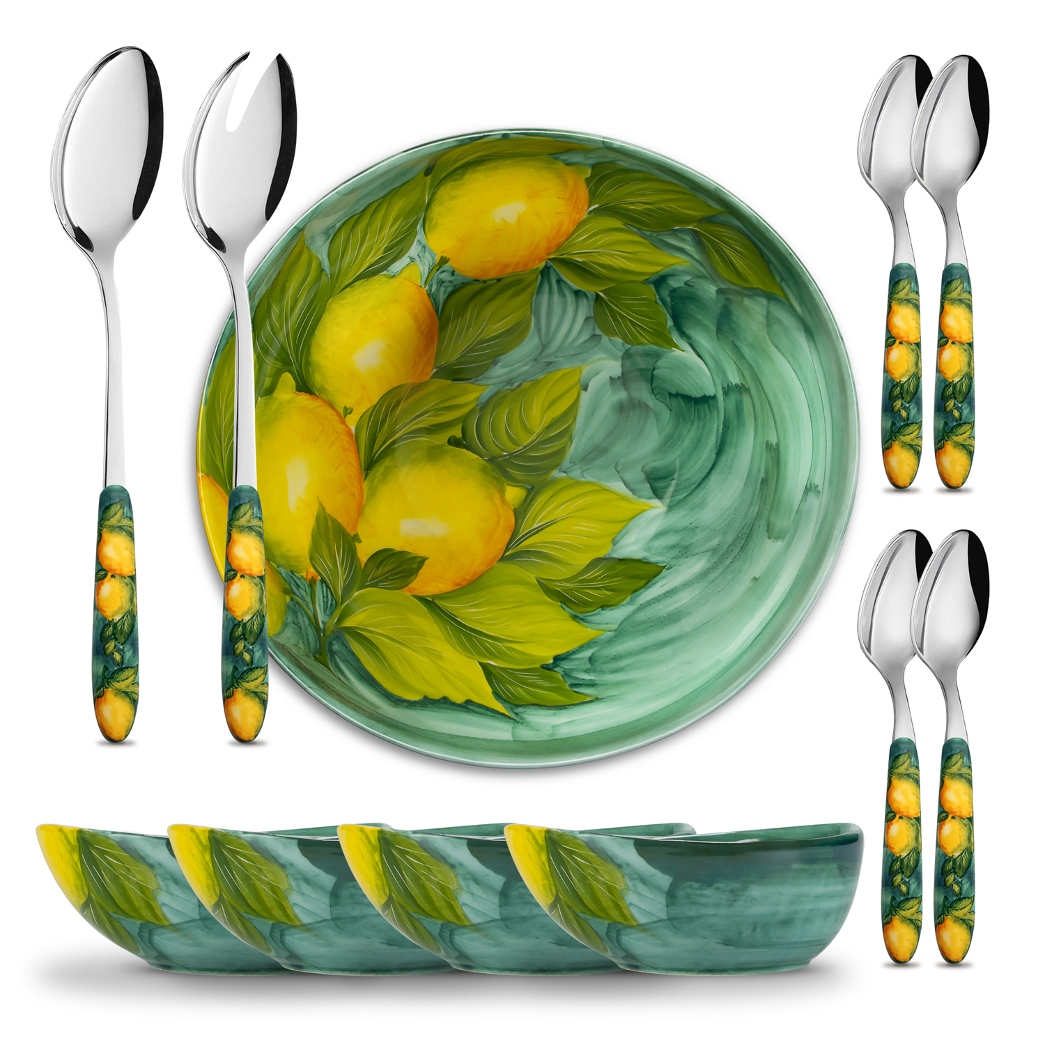 Set macedonia in ceramica decorata limoni