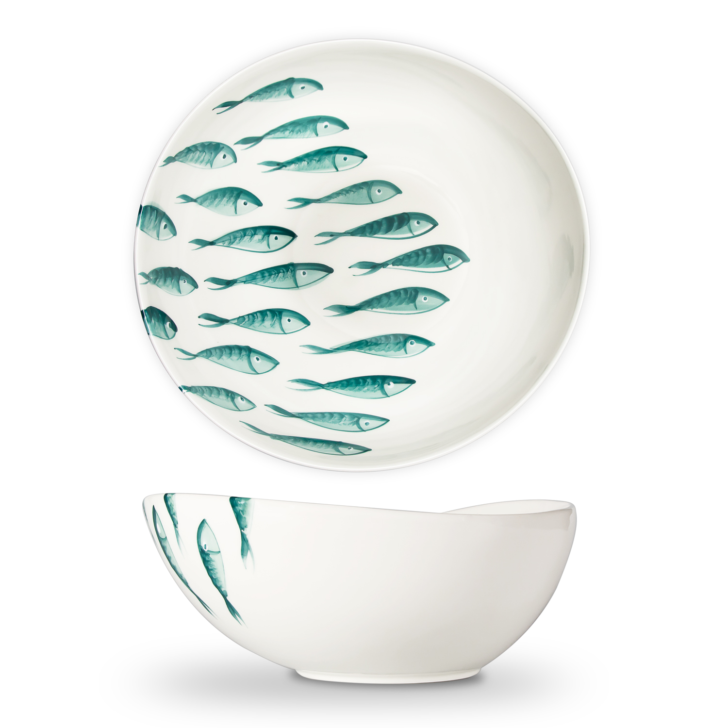 Set macedonia in ceramica decorata pesci