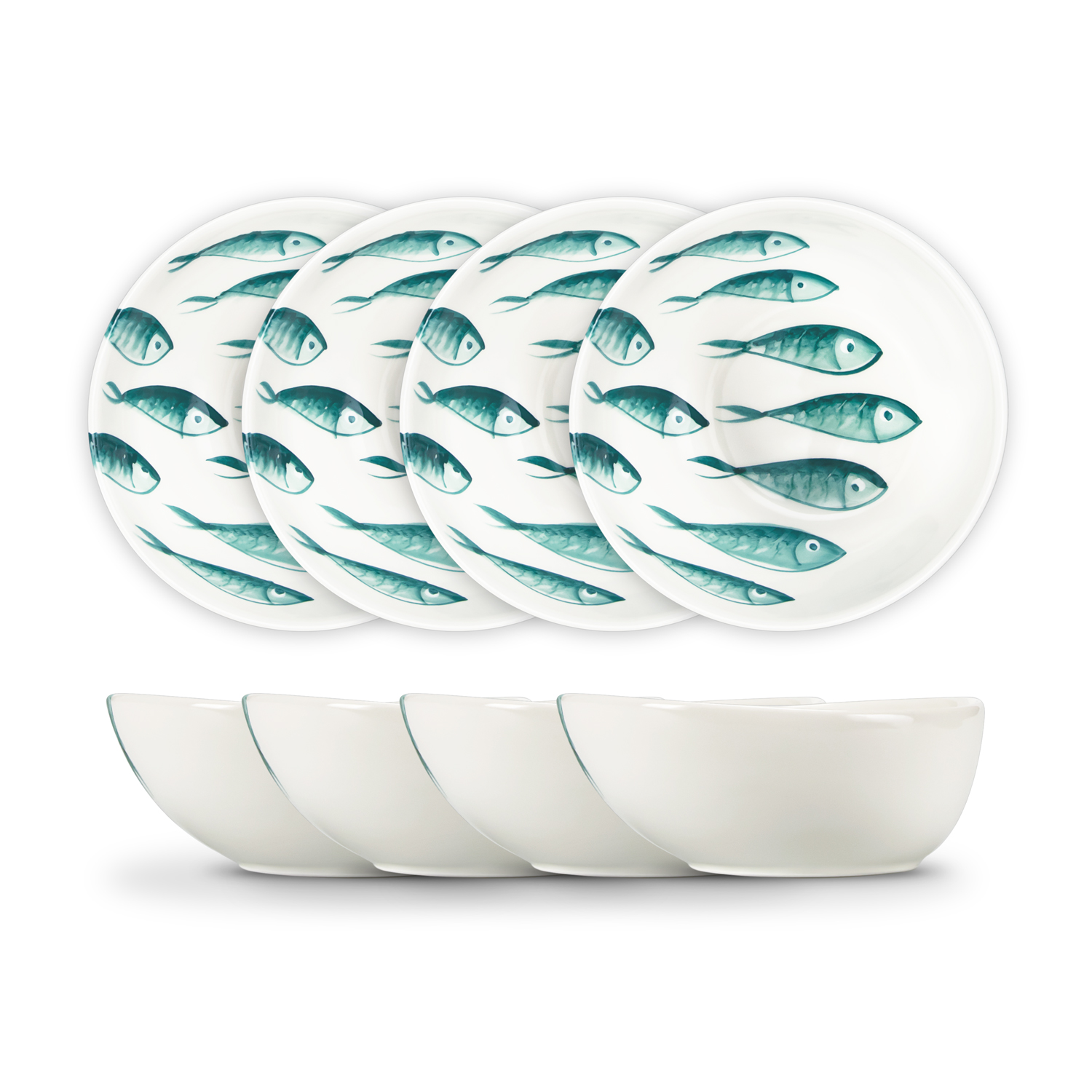 Set macedonia in ceramica decorata pesci