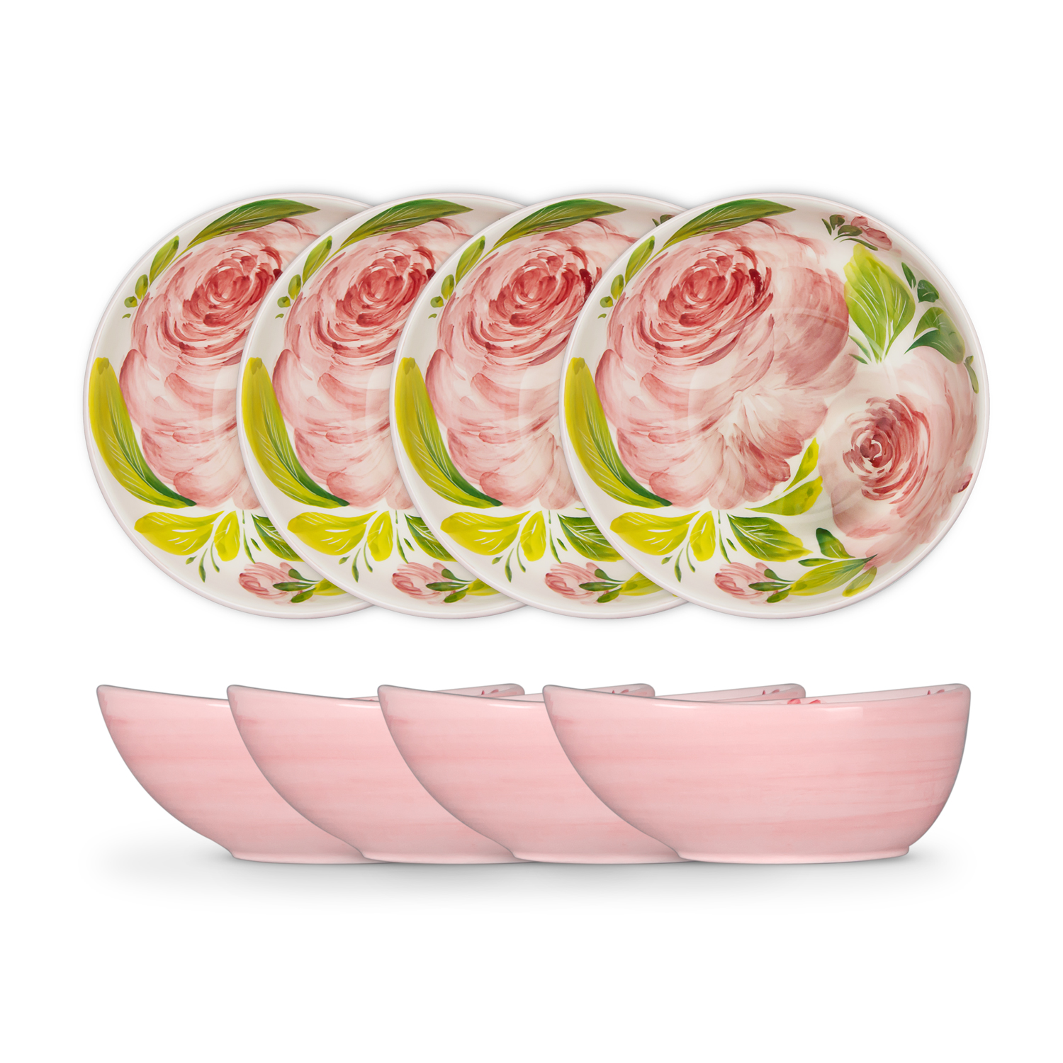 Set macedonia in ceramica decorata rose