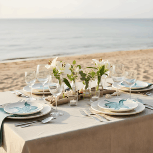 Set piatti in ceramica decorata polpo