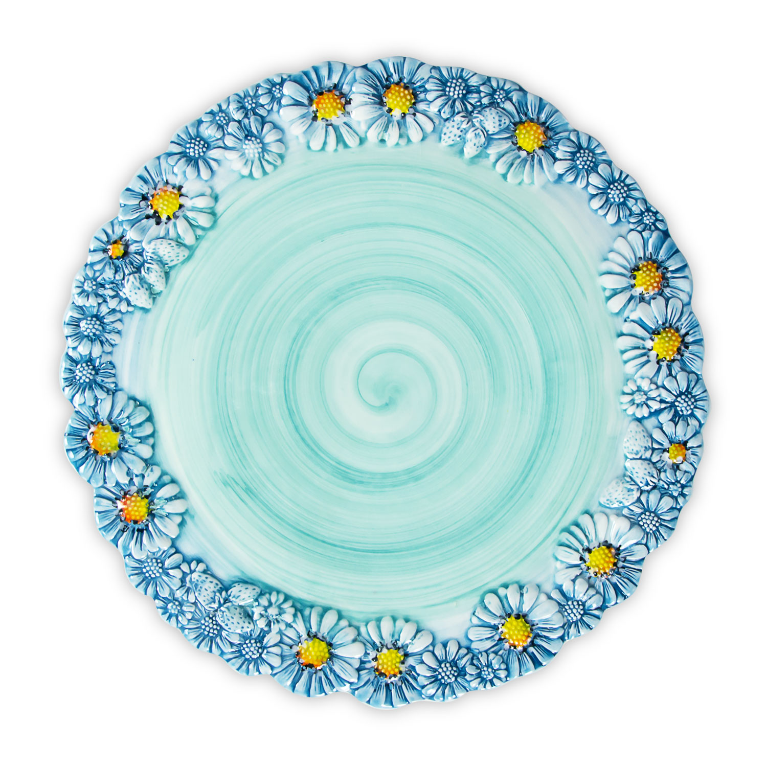 Alzata grande in ceramica decorata tiffany