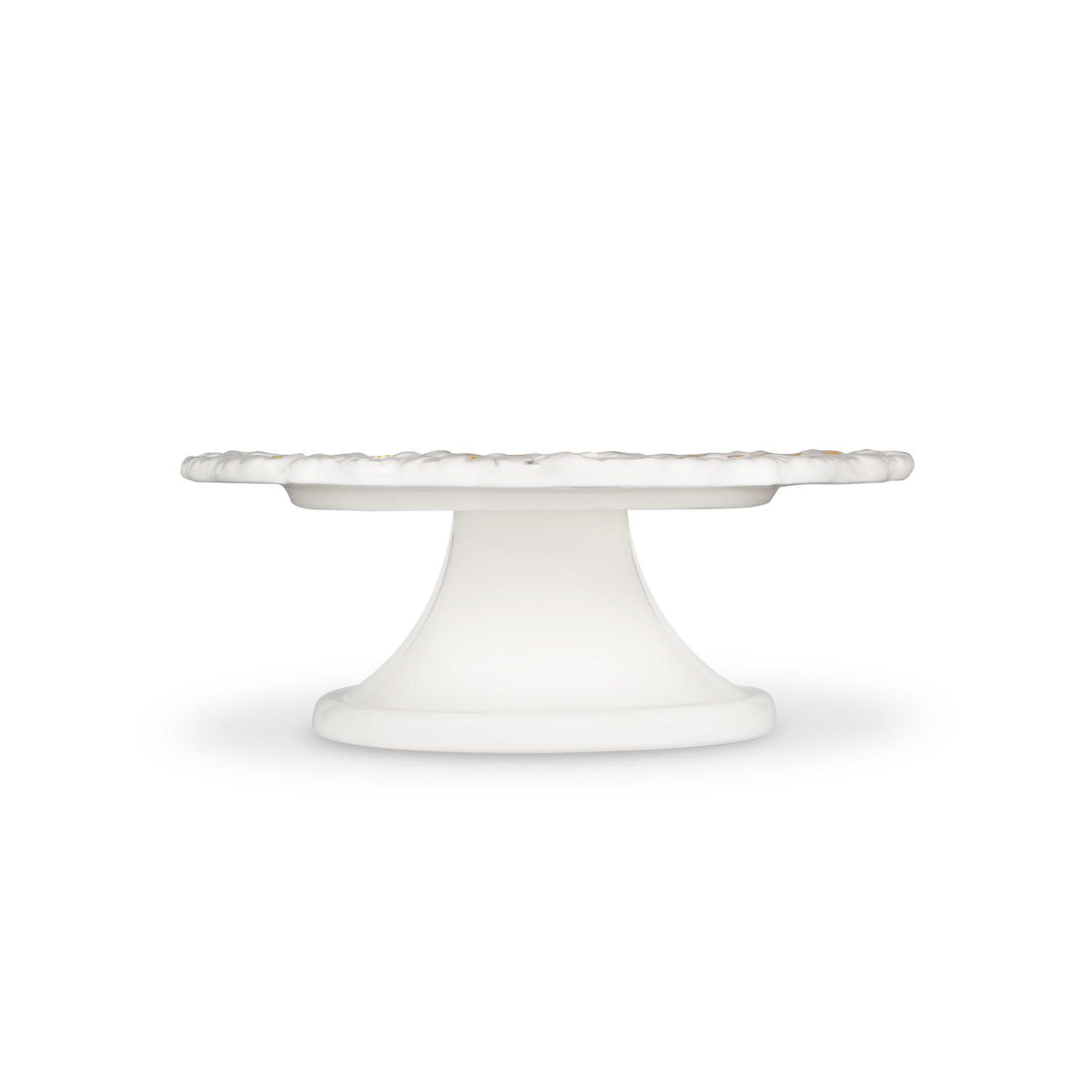 Alzata piccola in ceramica decorata bianca