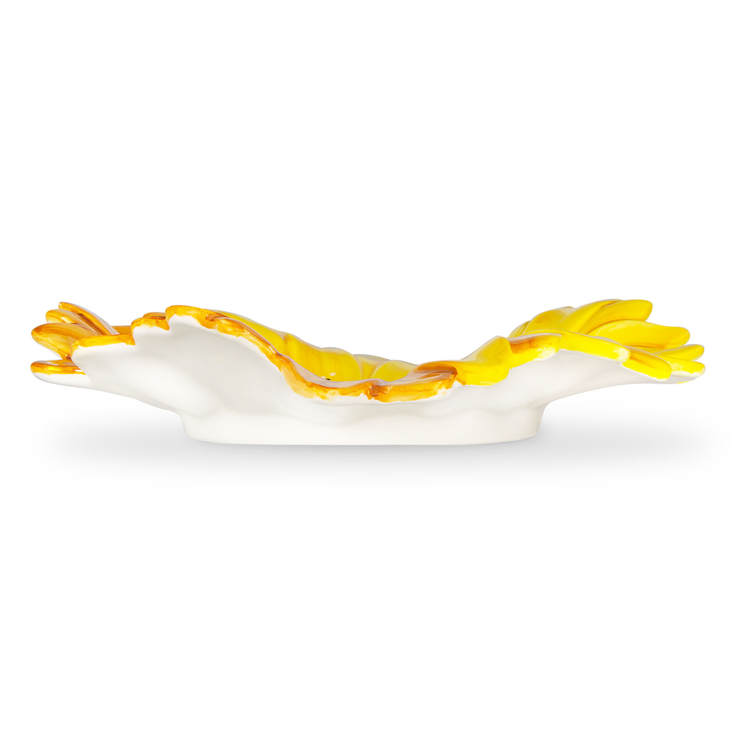 Centrotavola grande in ceramica decorata margherita gialla