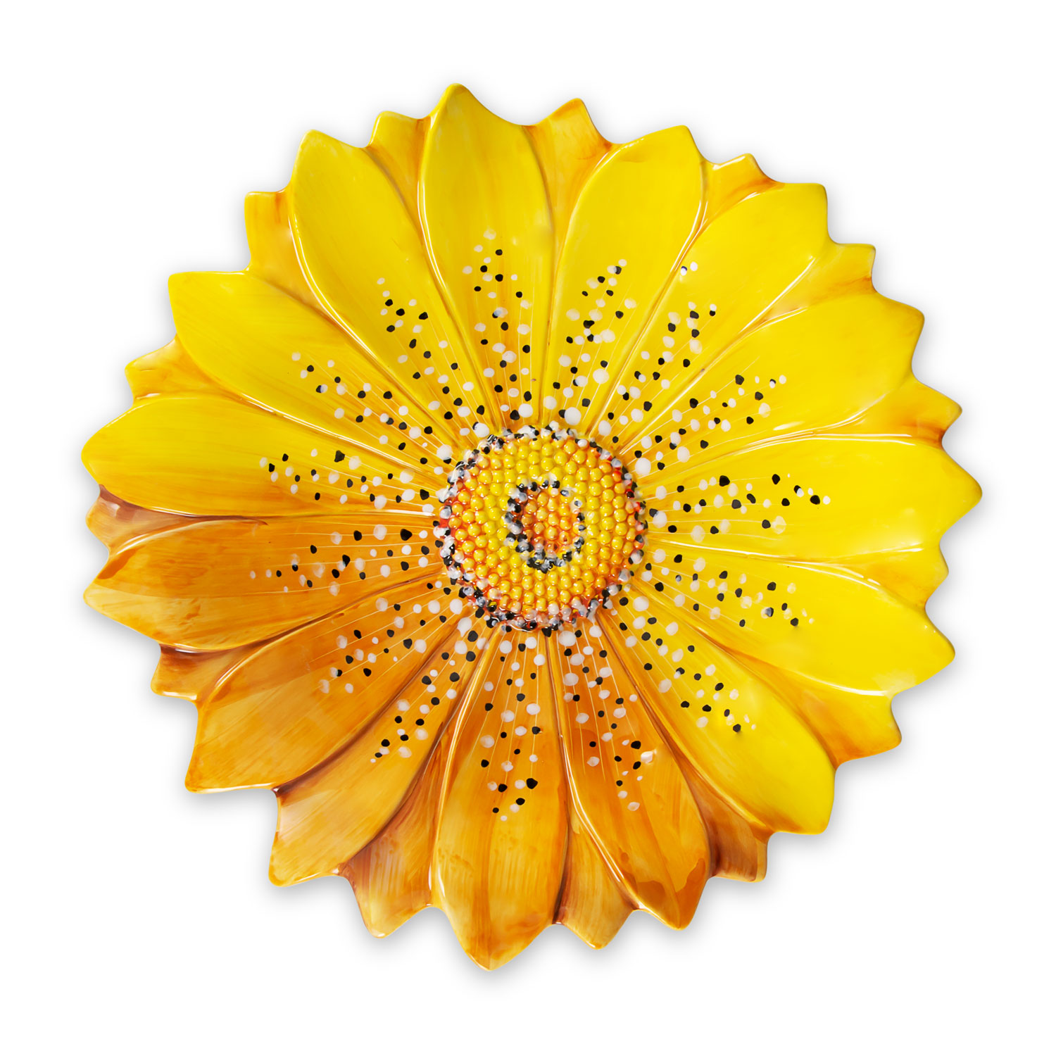 Centrotavola in ceramica decorata margherita gialla