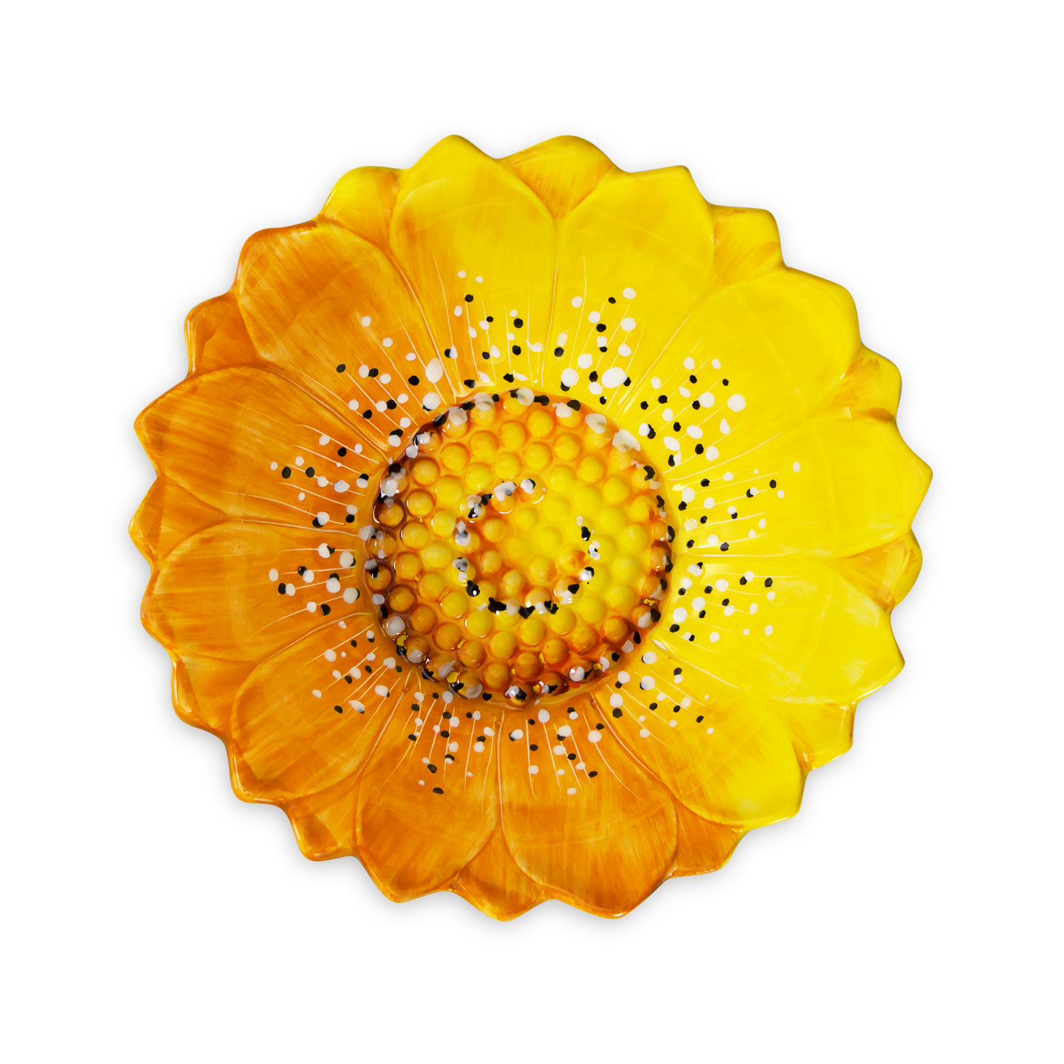 Ciotola in ceramica decorata margherita gialla da 23