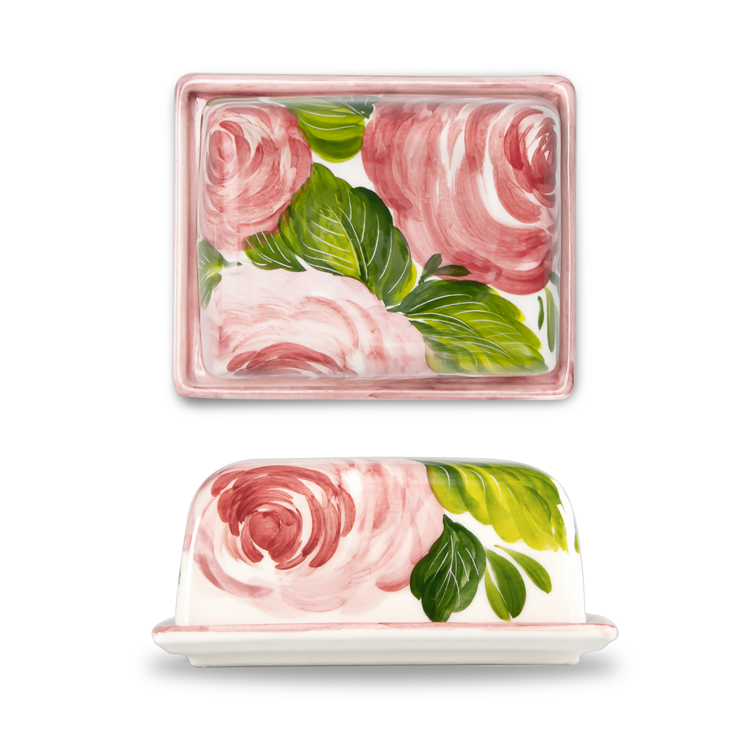 Set colazione in ceramica decorata rose