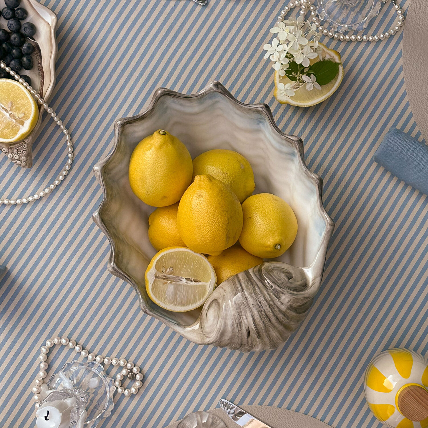 Ciotola in ceramica decorata capasanta marrone da 28