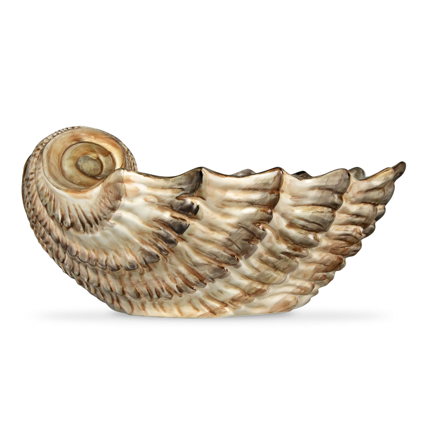 Ciotola in ceramica decorata capasanta marrone da 37