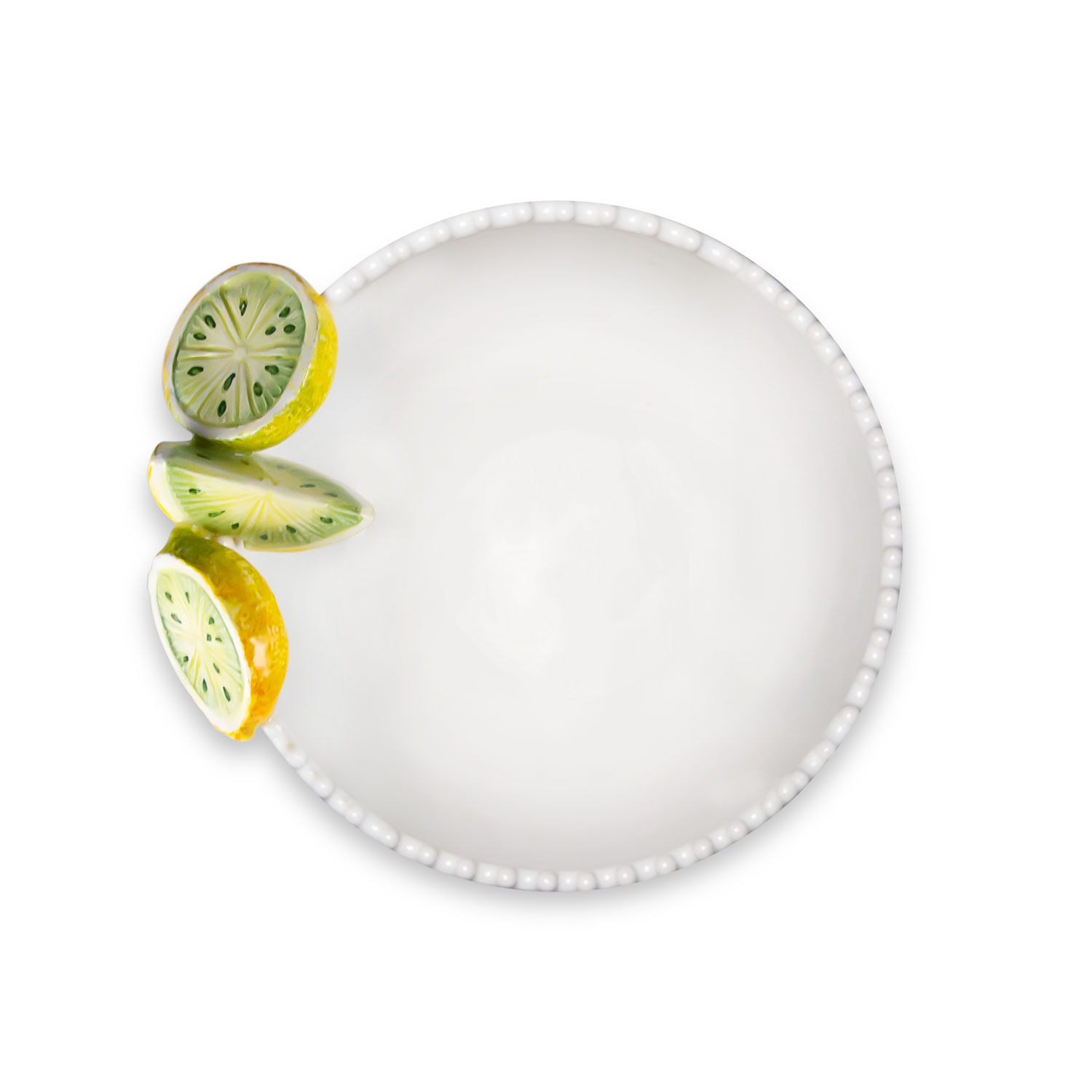 Ciotola in ceramica decorata limoni da 18