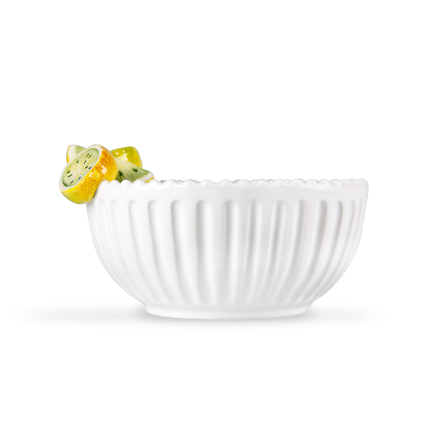 Ciotola in ceramica decorata limoni da 18