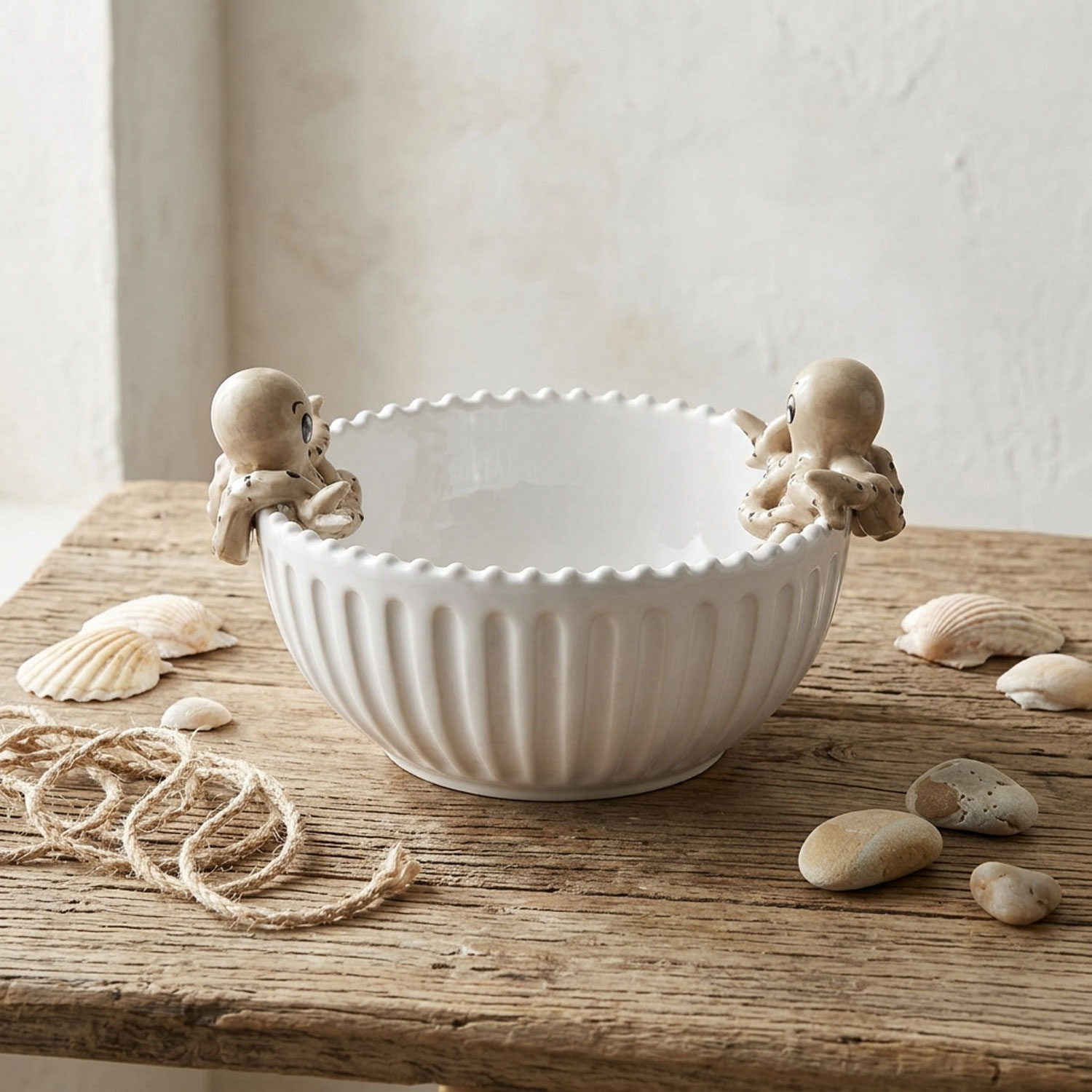 Bowl with brown octopuses Ø18