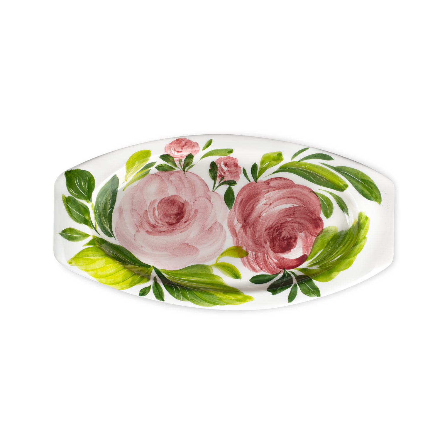 Vassoio da aperitivo in ceramica decorata Rose