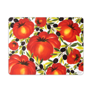 Placemat with tomatoes and olives