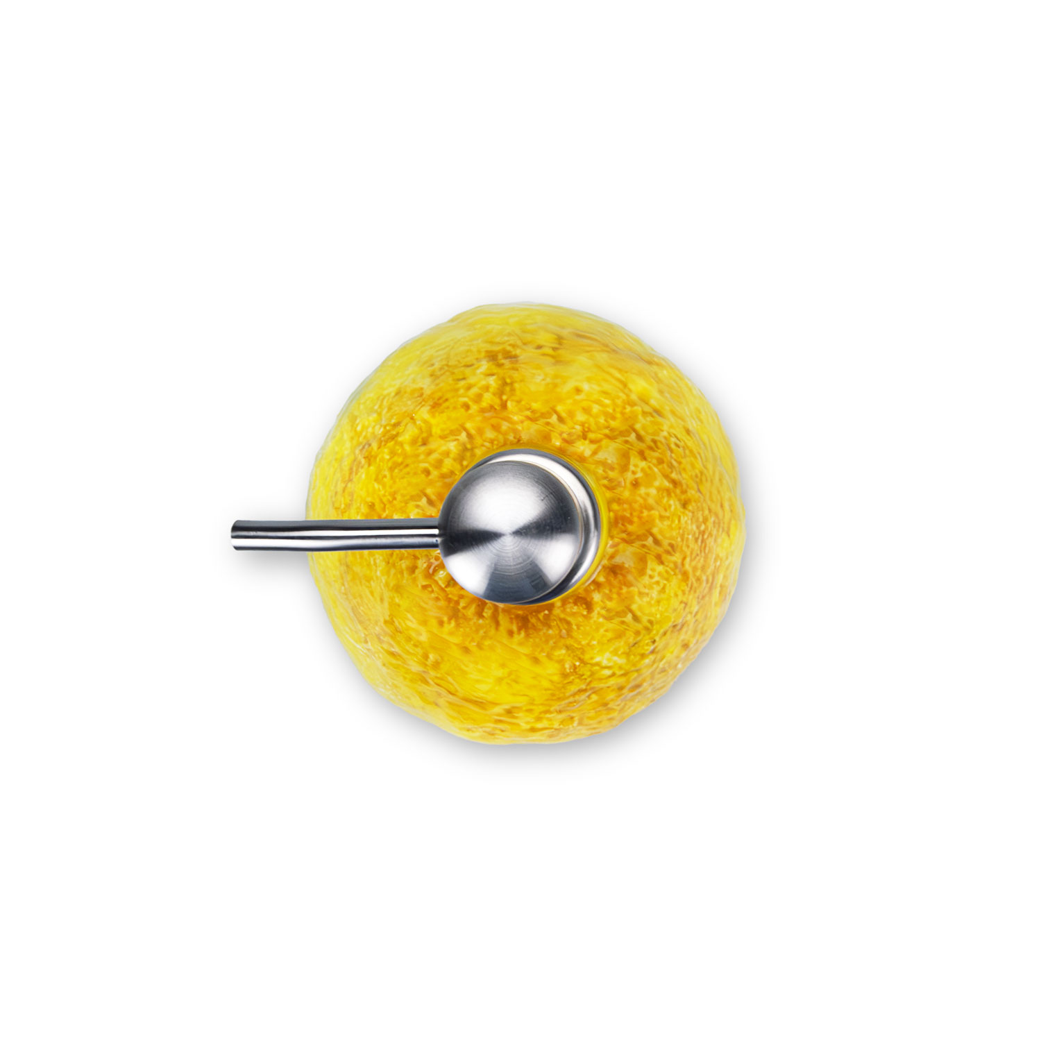 Dispenser in ceramica decorata a forma di limone