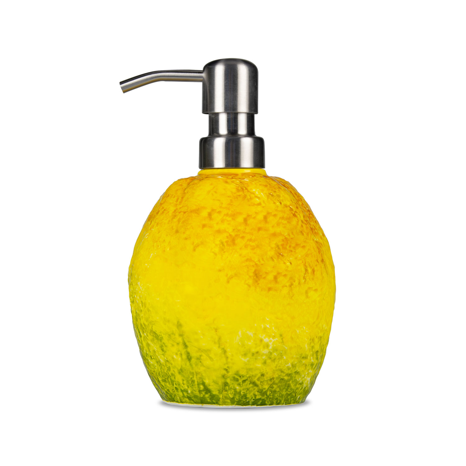Dispenser in ceramica decorata a forma di limone