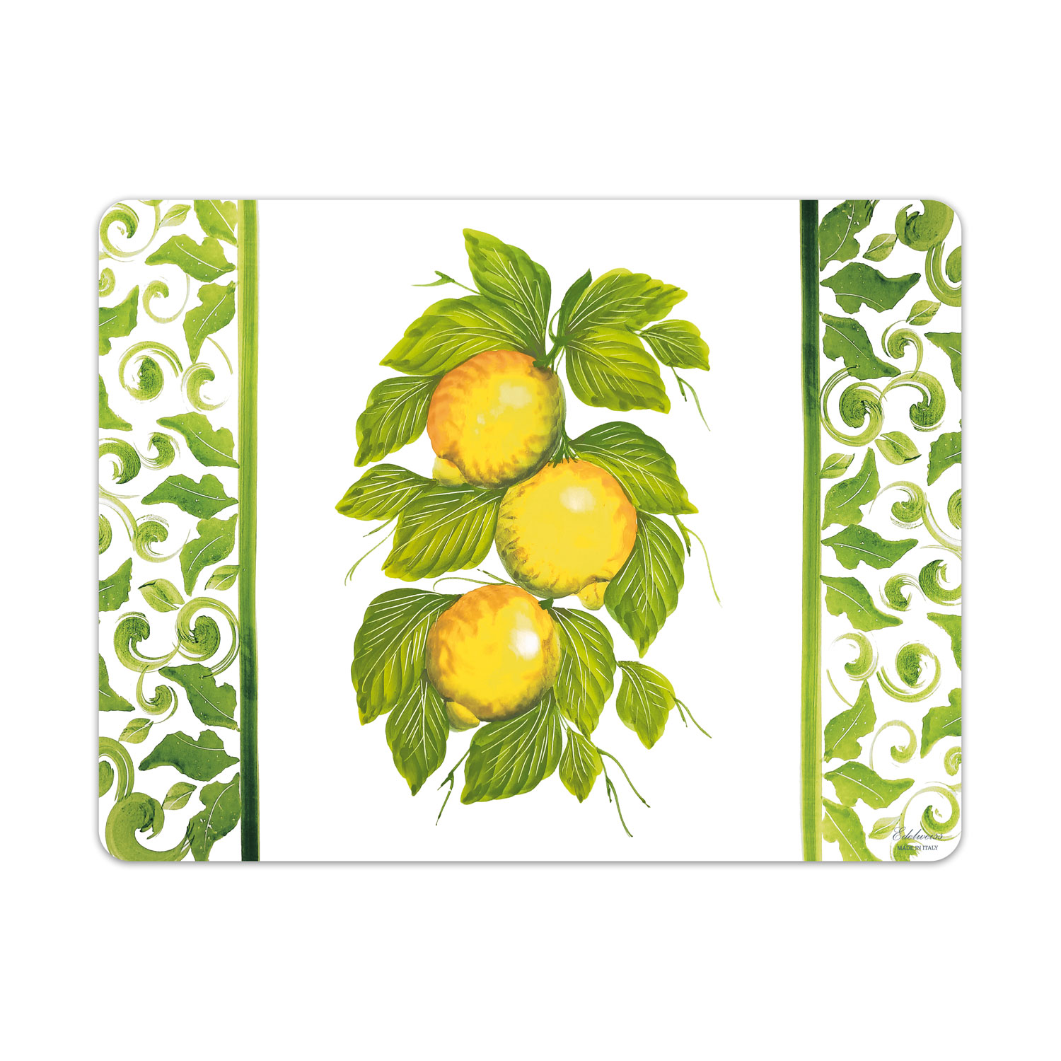 Tovaglietta americana decorata limoni damascato verde