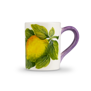 Tazza in ceramica decorata limoni e lavanda