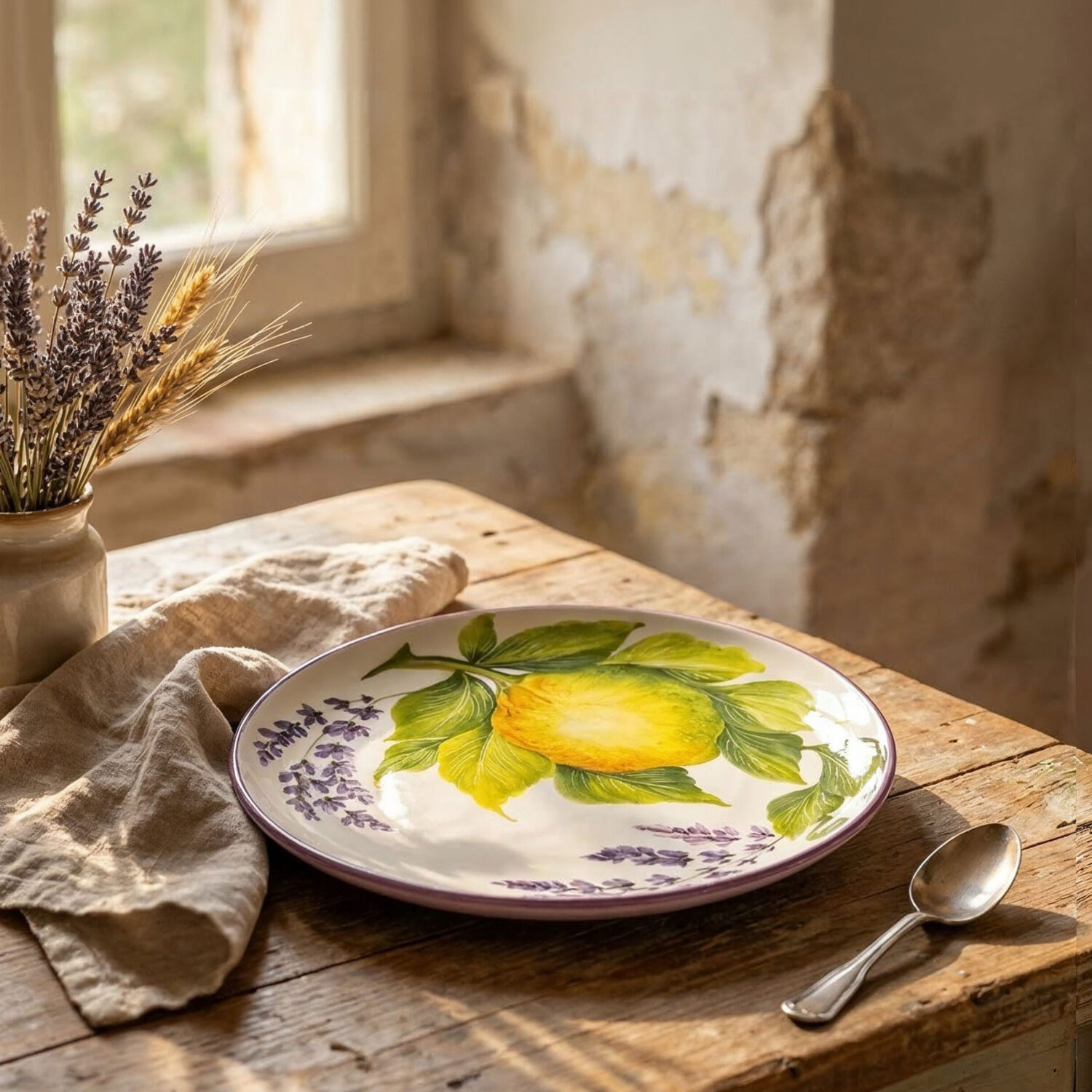 Dessert platte mit Zitronen und lavendel