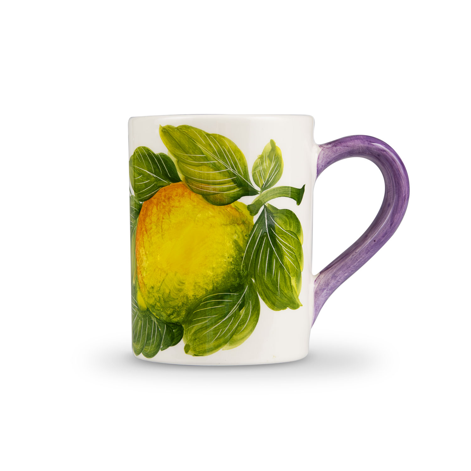 Tazza in ceramica decorata limoni e lavanda