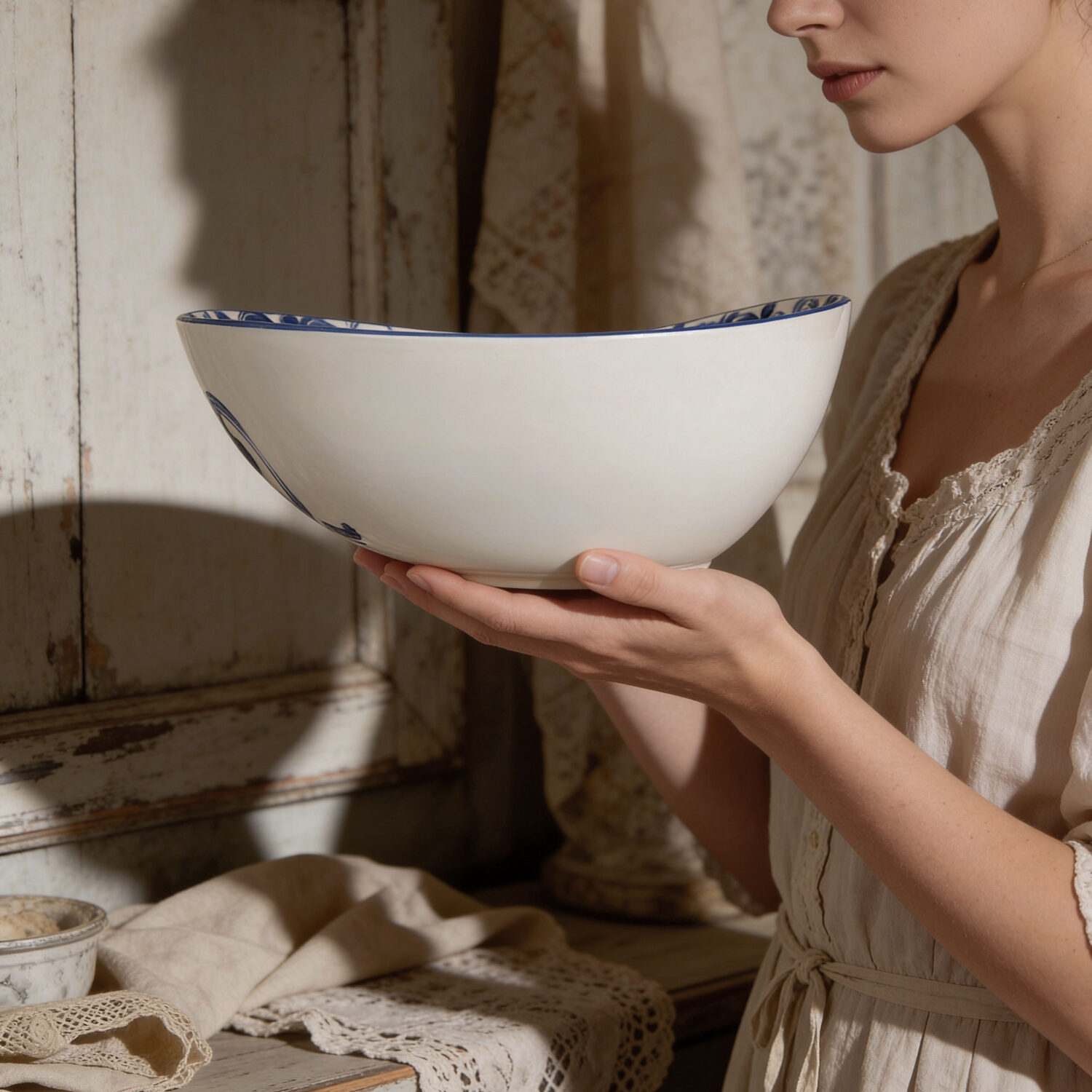 Ciotola da 28 decorata con Limoni damascato blu