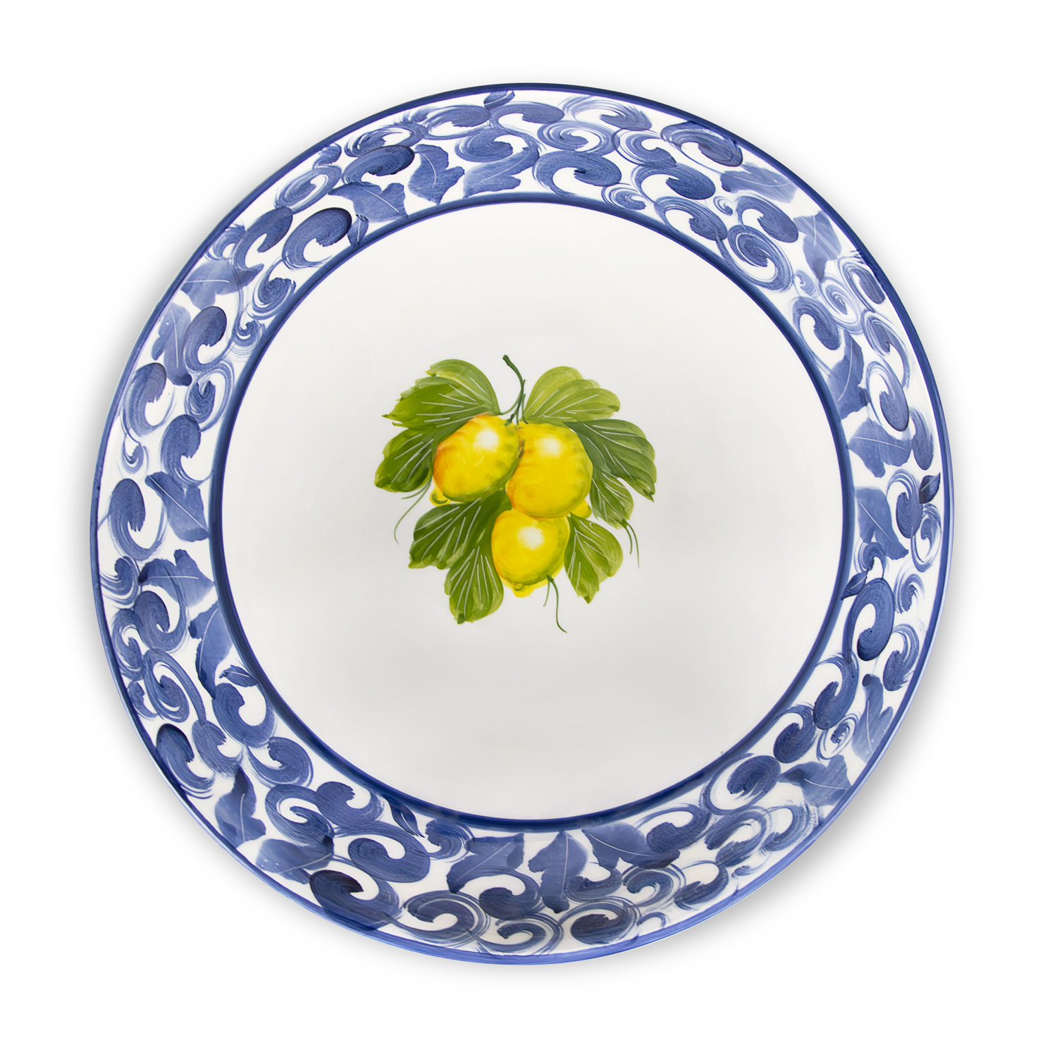 Ciotola da 28 decorata con Limoni damascato blu