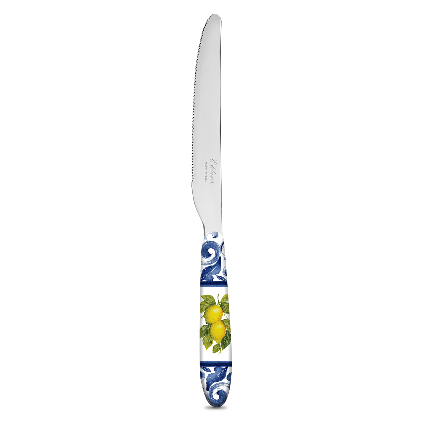 Coltello da tavola Limoni damascato blu