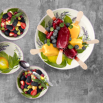 set macedonia in ceramica, limoni lavanda ceramic fruit bowl set, lavender lemons Keramik-Obstschale, Zitronen Lavendel