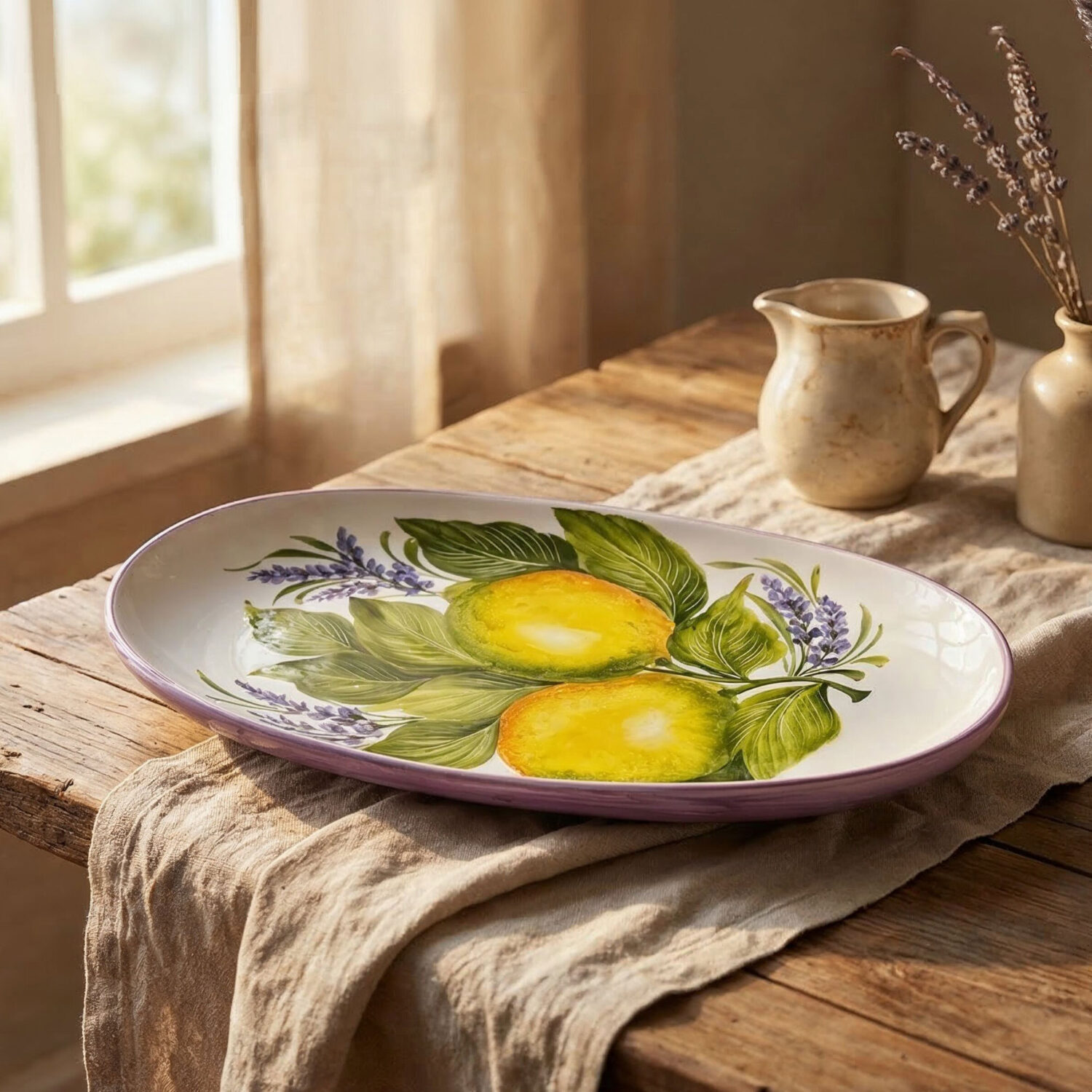 Piatto da portata Limoni lavanda